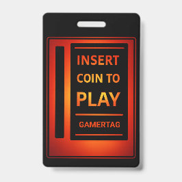 Crachá Emblema de Gamer Personalizado | Insira a Moeda pa