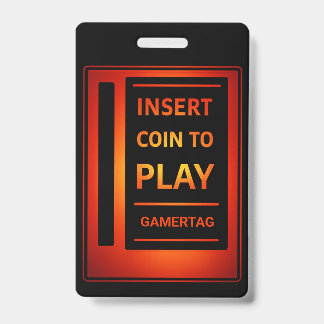 Crachá Emblema de Gamer Personalizado | Insira a Moeda pa