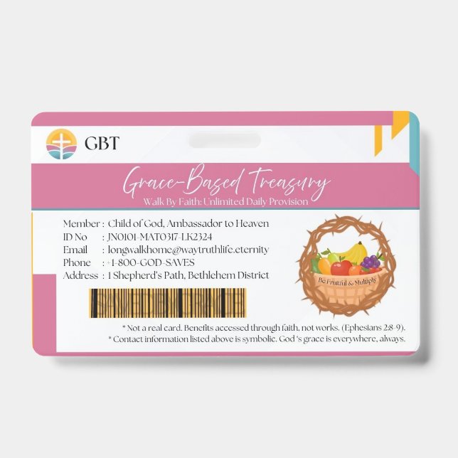 Crachá Emblema GBT (Lembre-se da Graça Cristã) (Frente)