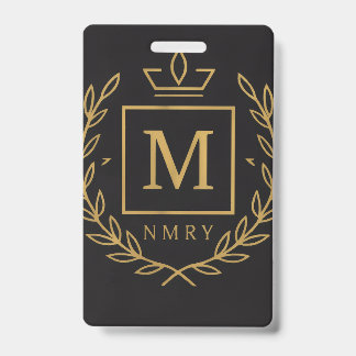 Crachá "Emblema Real NMKY – Design de Crista com Monogram