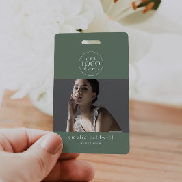 Crachá EMELIA Sage Nome de Segurança Etiqueta Foto ID Fun