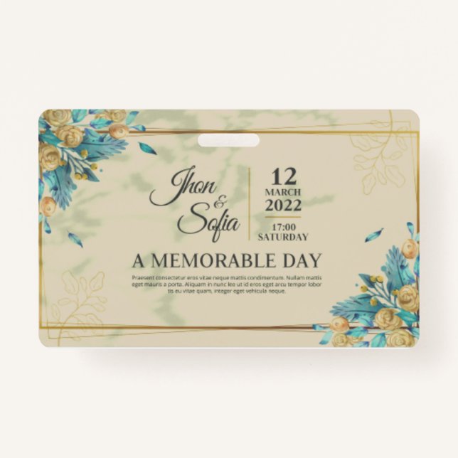 Crachá Emerald Greenery Faire-part de mariage Décontracté (Frente)