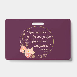 Crachá Emma Por Jane Austen Citação I - Estilo Bonito