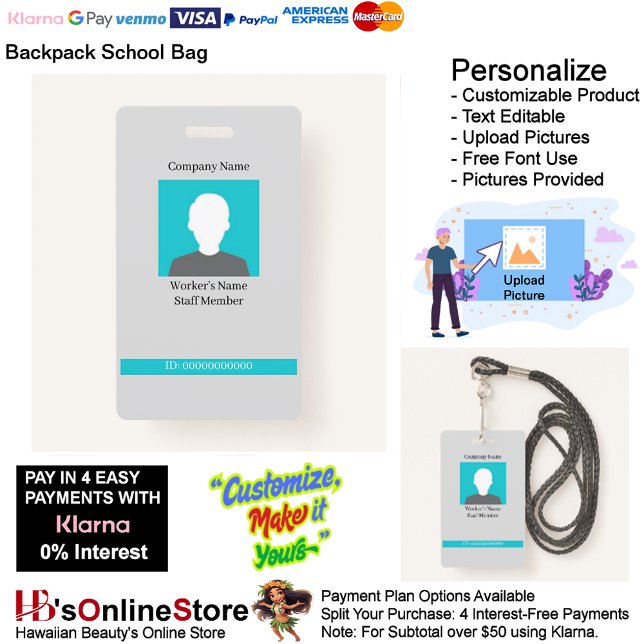 Crachá  Employee ID Workers Employee Staff Member Badge 2 (Employee ID Workers Employee Staff Member Badge 2.)