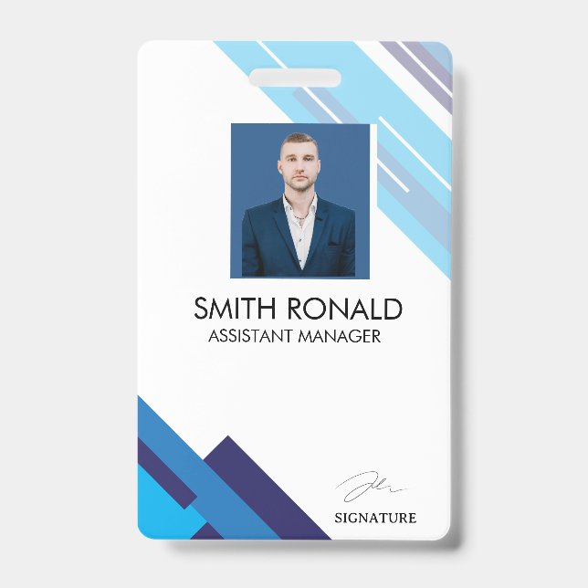 Crachá Employee Photo ID Card – Business ID Badge (Front)