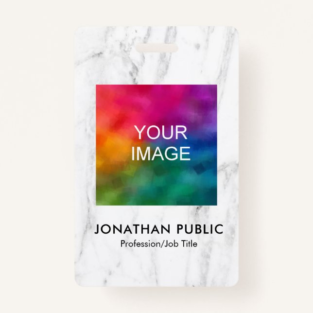 Crachá Employee Photo Logo Name And Title Modern ID (Frente)