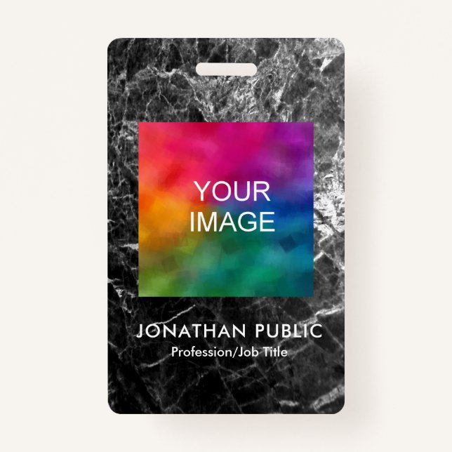 Crachá Employee Photo Logo Name And Title Modern ID (Frente)