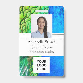 Crachá Empresa de arte criativa de pavão colorida