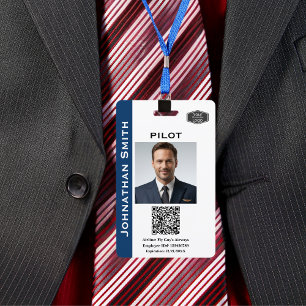Crachá Empresa de Foto ID Codigo QR de Segurança ID Pilot