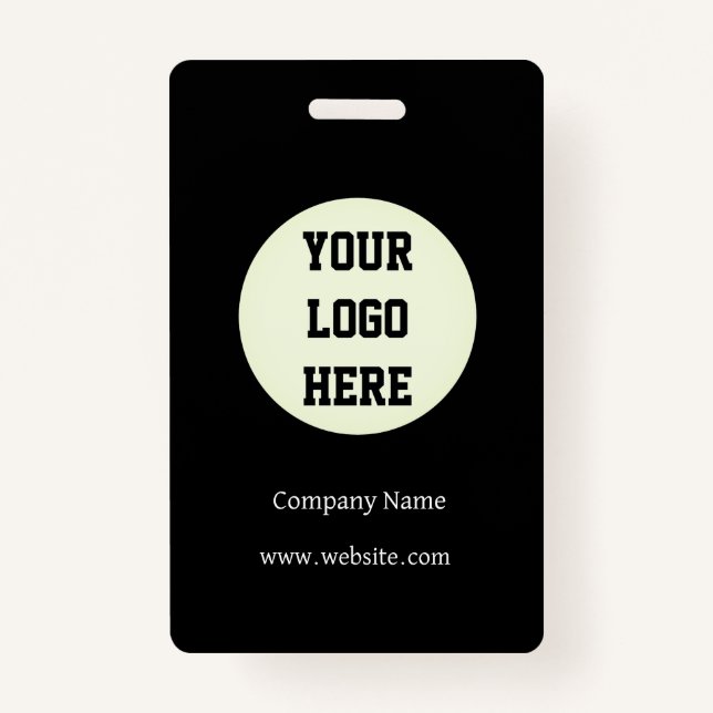 Crachá Empresa de logotipo personalizado Black Business C (Frente)