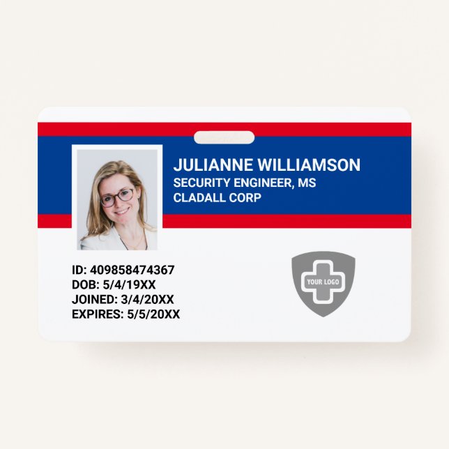 Crachá Empresa Personalizada de ID de Foto, Código de Bar (Frente)