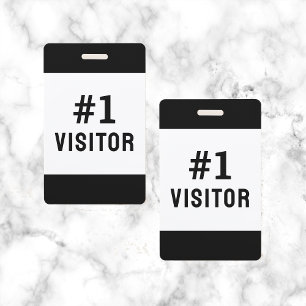 Crachá Empresa Visitante Preto Simples Moderno