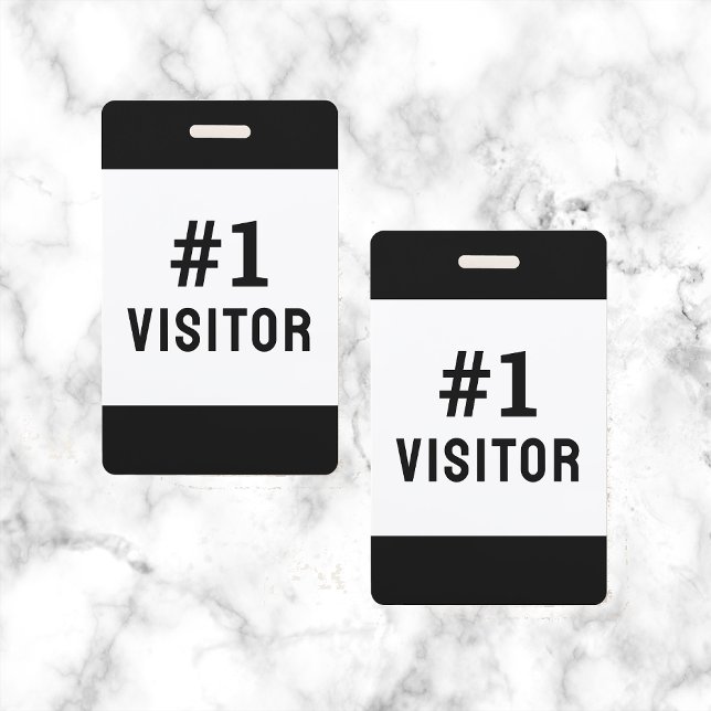 Crachá Empresa Visitante Preto Simples Moderno (Criador carregado)