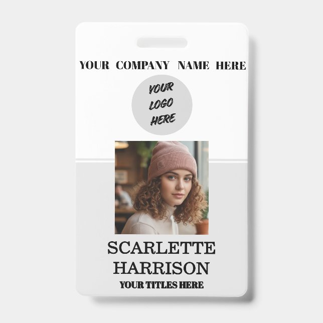 Crachá empresarial personalizado para funcionários (Frente)