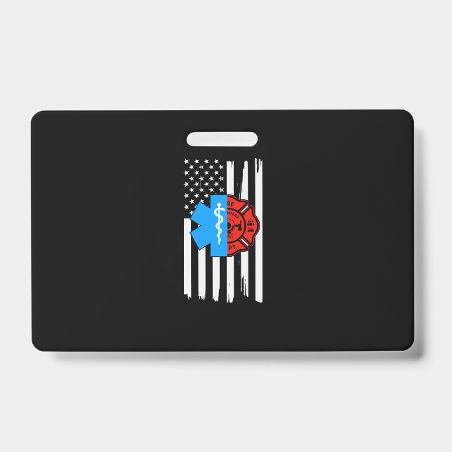 Crachá Emt Firefighter American Flag Distressed.Png (Frente)
