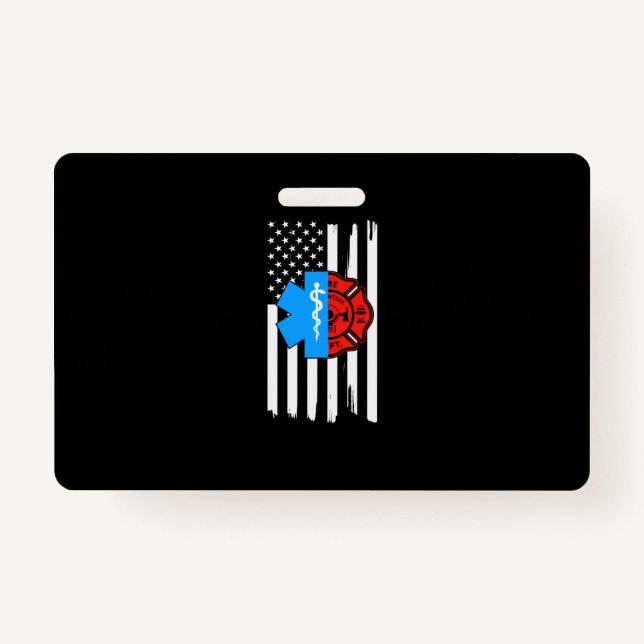 Crachá Emt Firefighter American Flag Distressed.Png (Frente)