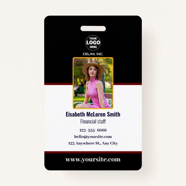 Crachá Endereço Professional BlackSecurity: Foto e empres (Frente)