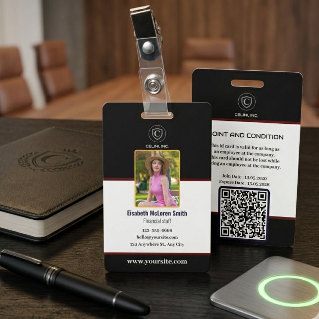 Crachá Endereço Professional BlackSecurity: Foto e empres (Professional BlackSecurity badge: Photo & Company Badge)