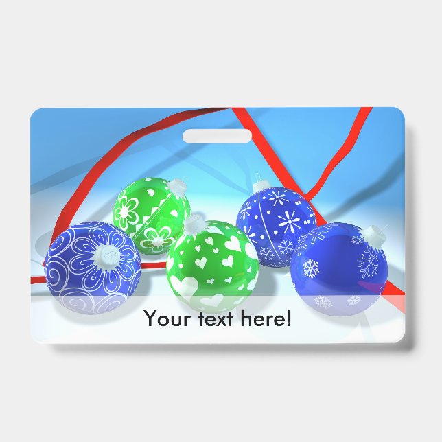 Crachá Enfeites de Natal (Frente)