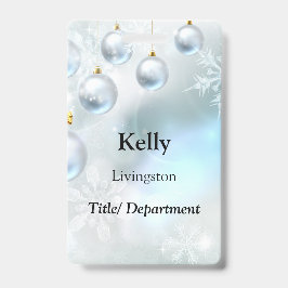 Crachá enfeites de natal e flocos de neve