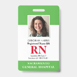 Crachá Enfermeira de RN Moderna
