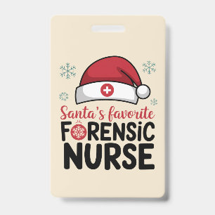 Crachá Enfermeira Forense Favorita Engraçado Natal