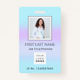 Crachá Enfermeira Médica de Saúde Foto com Código de Barr