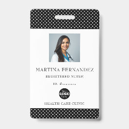 Crachá Enfermeira Registrada do Logotipo Preto Elegante