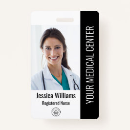 Crachá Enfermeira Registrada RN ID de Funcionário Preto