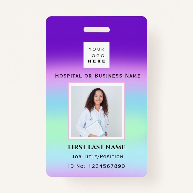Crachá Enfermeiro de Foto com Código de Barras Terapêutic (Frente)