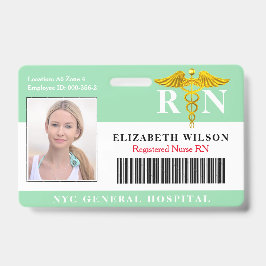 Crachá Enfermeiro| ID de Foto de Funcionário Médico Hospi