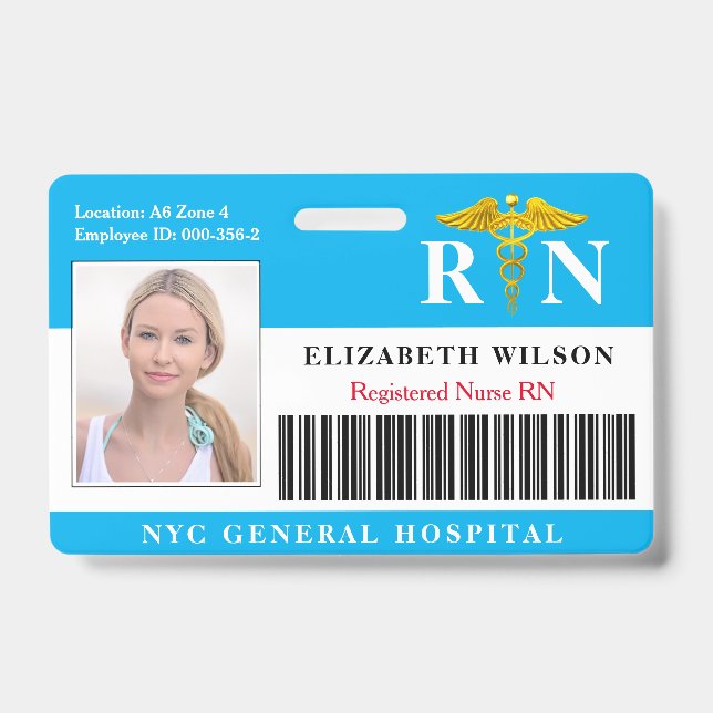 Crachá Enfermeiro| ID de Foto de Funcionário Médico Hospi (Front)