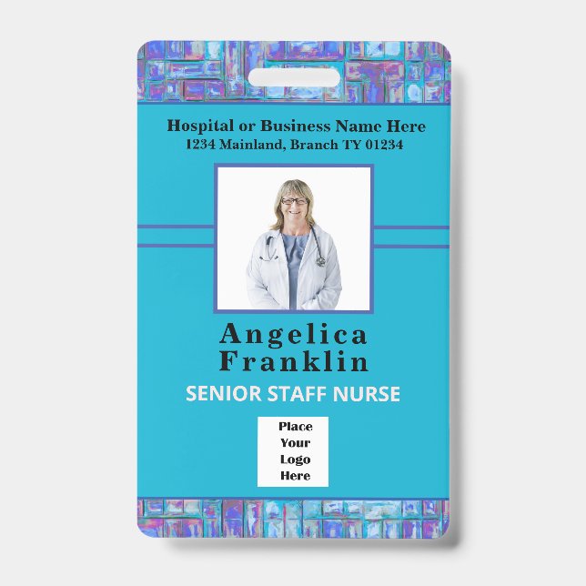 Crachá Enfermeiro Médico Personalizado com o Logotipo do  (Frente)