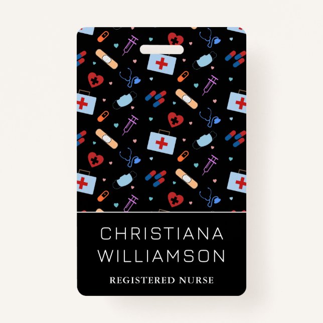 Crachá Enfermeiro Personalizado | Padrão Médico (Frente)