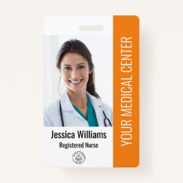 Crachá Enfermeiro Registrado RN ID do Funcionário Laranja