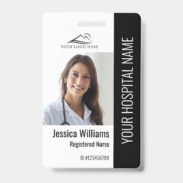 Crachá Enfermeiro Registrado RN ID Foto Médico Trabalho (Frente)