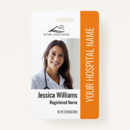 Crachá Enfermeiro Registrado RN Trabalho de Foto Laranja 