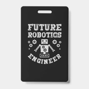 Crachá Engenheiro de Robótica Futurista Engenharia de Rob