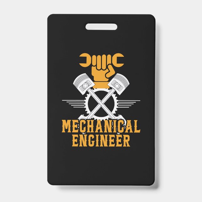 Crachá Engenheiro Engenheiro Mecânico (Frente)