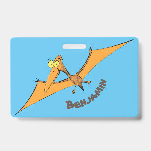 Crachá Engraçado pterodáctilo voador laranja desenho anim