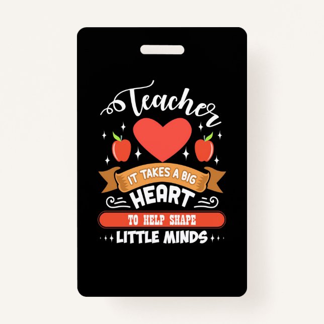 Crachá Ensiná-Lo Leva Um Grande Coração (Frente)