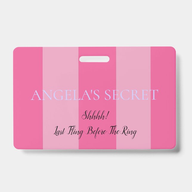 Crachá Entrada de Parte de Chá BRIDE & CO VIP Bachelorett (Frente)