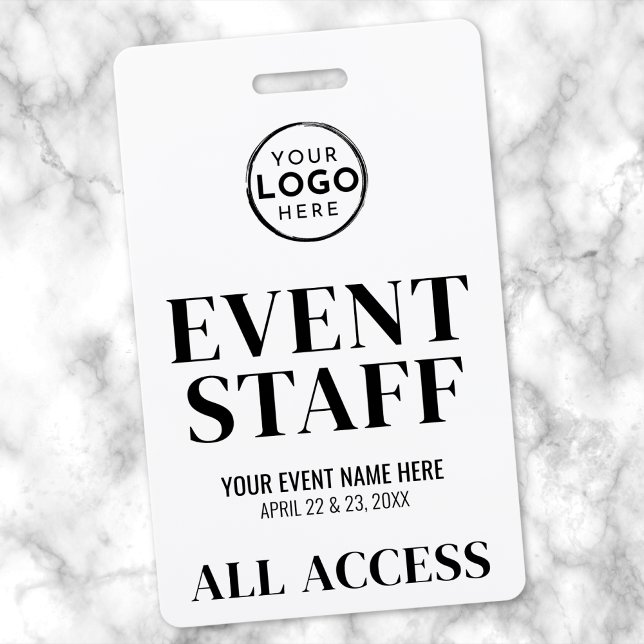 Crachá Equipe de Evento de Acesso Total Logo (Logo All Access Event Staff Badge)