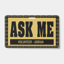 Equipe do Evento Pergunte-me Voluntário Elegante N