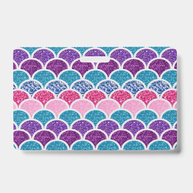 Crachá escamas roxas roxas, cor-de-rosa, de turquesa agud (Frente)