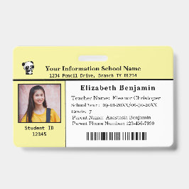 Crachá Escola de Estudantes de Cartão de Identificação de