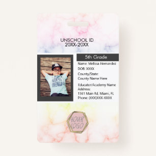 Crachá Escolar em casa sem escolarização Estudante Arco-Í