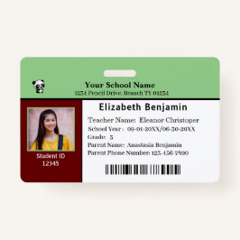 Crachá Escolar para Estudantes com Cartão de Ident