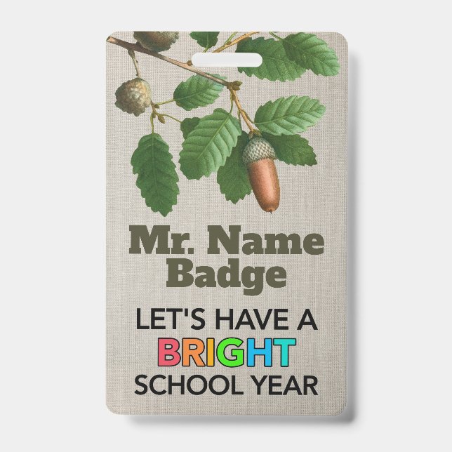 Crachá Escolar Personalizado Brilhante (Frente)