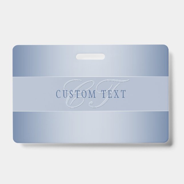 Crachá Escrevendo de Script Monograma Editável Elegante | (Frente)